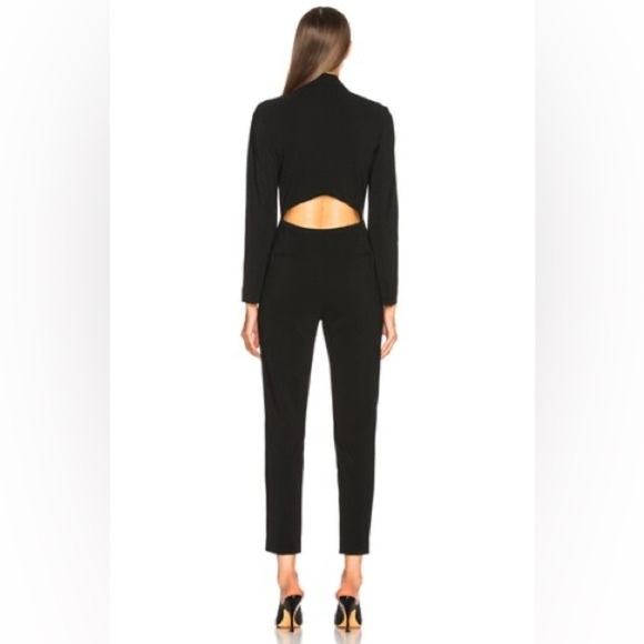 A.L.C. Kensington Tuxedo Black Long Sleeve Black Cutout V-Neck Jumpsuit NWT Sz 6 - Picture 3 of 10